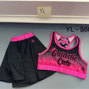 Galactic Cats Pink and Black Kids Dance Set